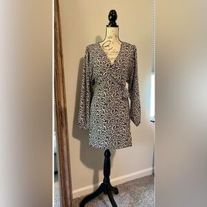 Animal Print Long Sleeve Dress